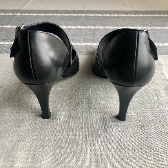 Excellent Paul Green Desire D'orsay Strappy Pumps in Black Leather, US Size 9 - Picture 4 of 8